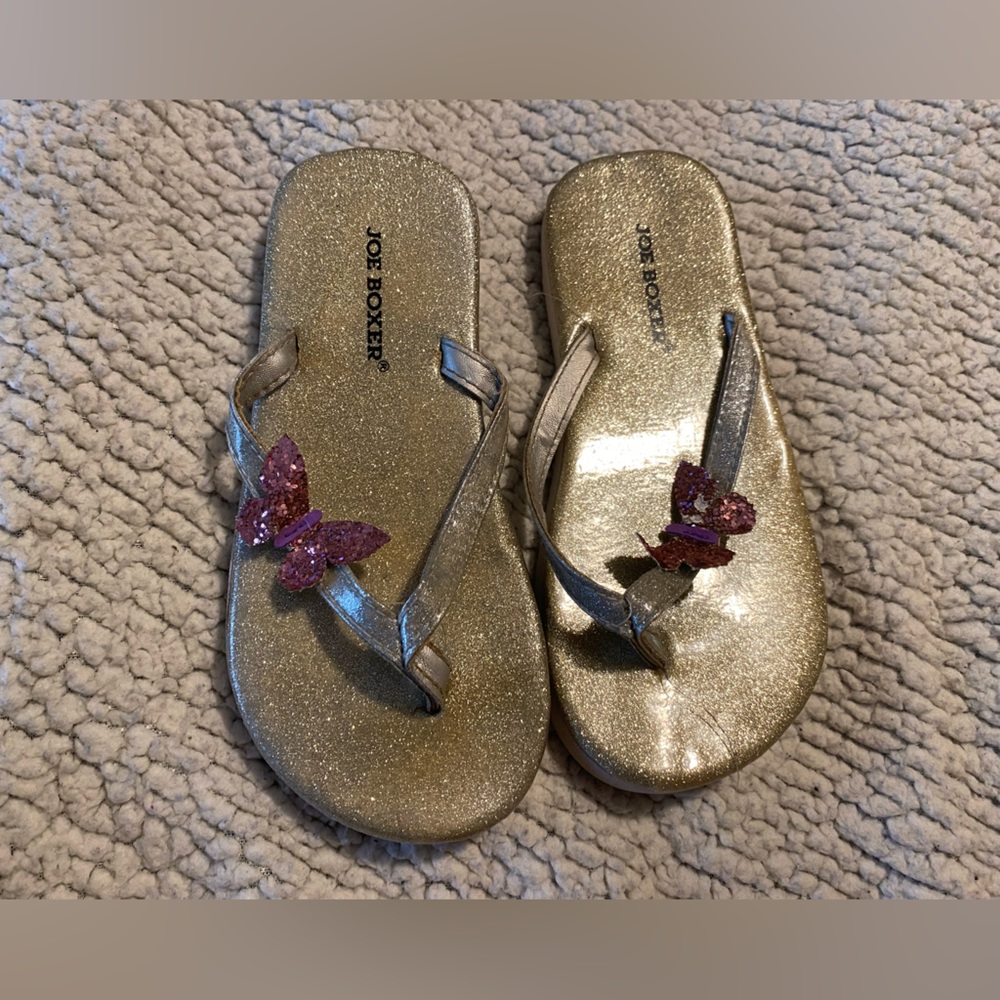 Girls Joe Boxer Butterfly Flip Flops | 13